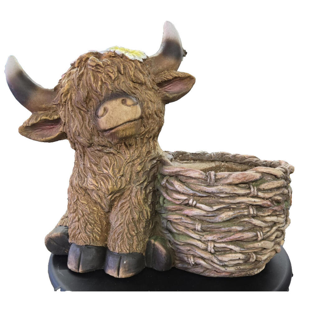 Highland Cow Planter Indoor Outdoor by Hanna' Handiworks